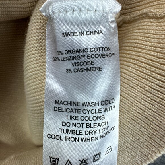 **SOLD**Quince Sweater Womens Medium Beige Cashmere Blend Dolman Minimalist - Picture 4 of 8